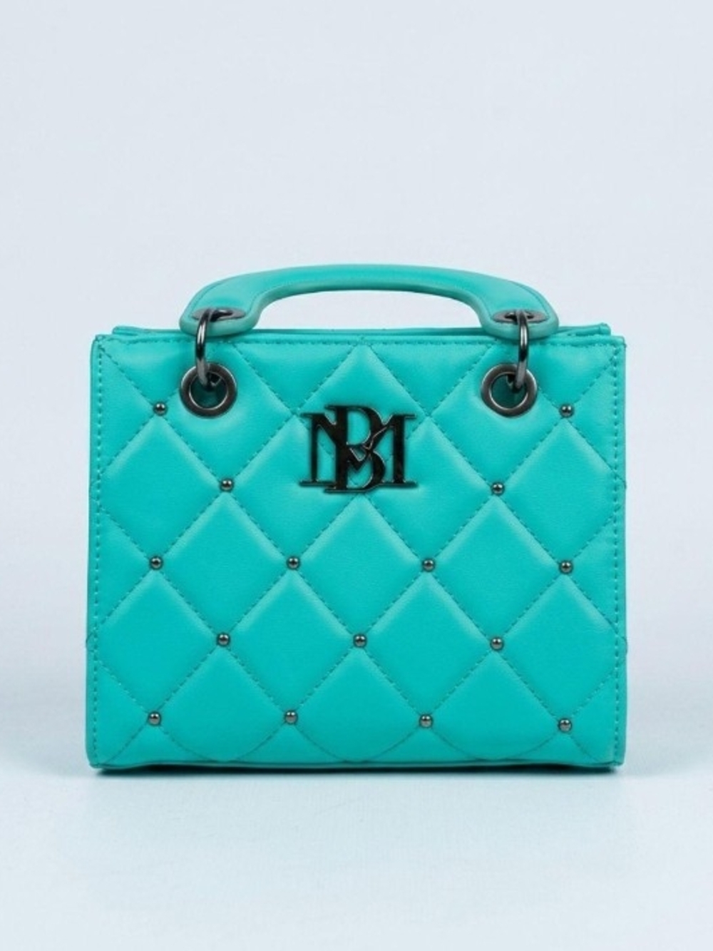 Badgley Mischka Quilted Mini Top-Handle Bag in Turquoise